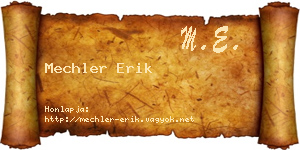 Mechler Erik névjegykártya